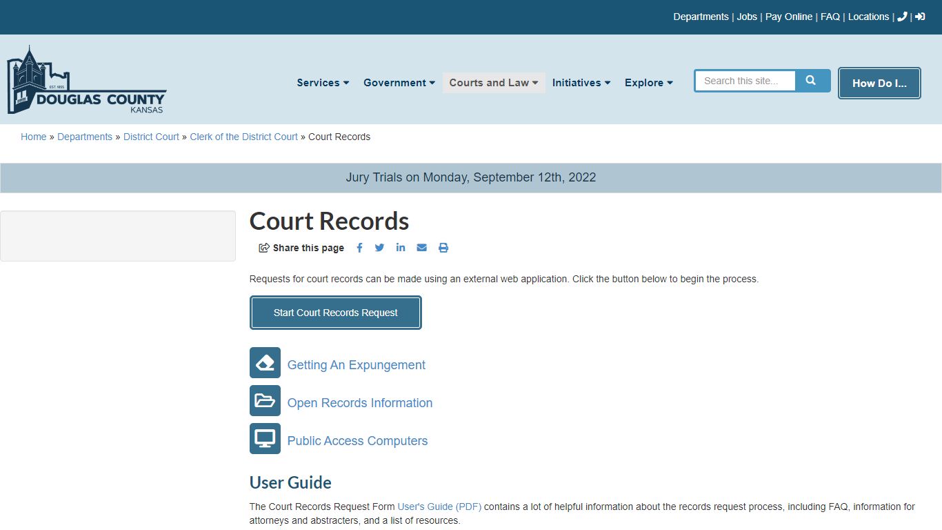 Court Records | Douglas County Kansas