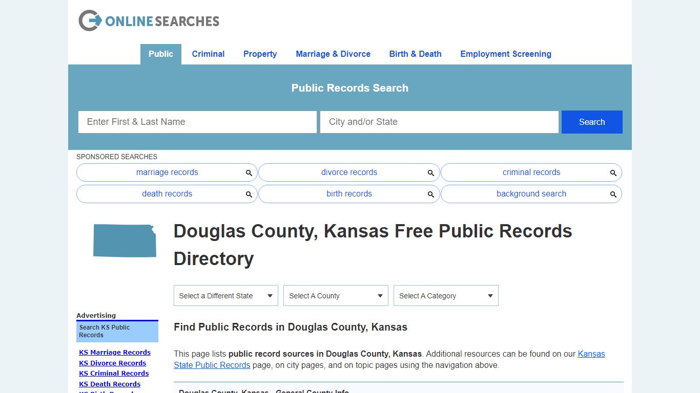 Douglas County, Kansas Public Records Directory - OnlineSearches.com